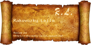 Rakovszky Leila névjegykártya