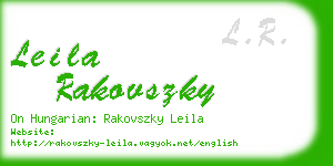 leila rakovszky business card